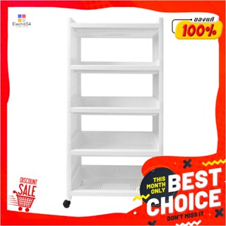 5-TIER ชั้นวางของ 5 ชั้น มีล้อ STACKO IVA 49.5X36X98.5 ซม. สีขาว5-TIER UTILITY CART STACKO IVA 49.5X36X98.5CM WHITE