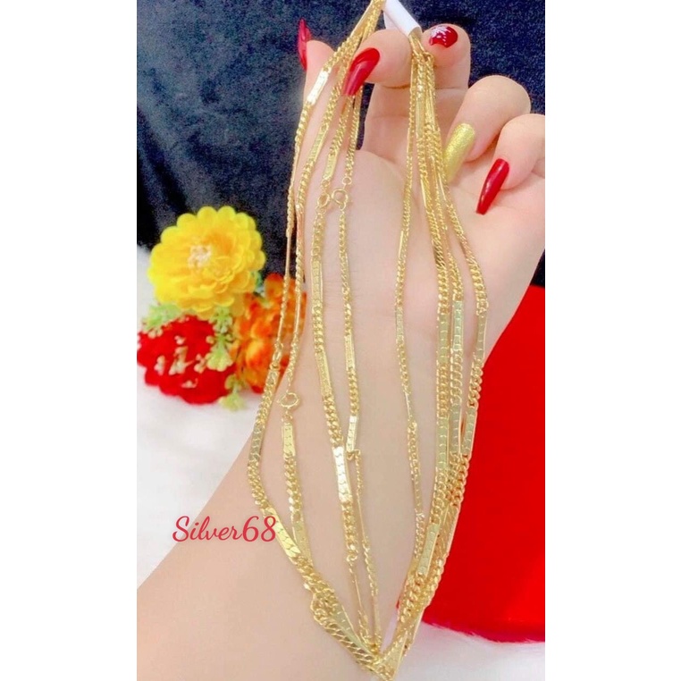 สร้อยคอทองหุ้มใส่ได้ทั้งชายและหญิง3เส้นเงิน68ทนทาน.dts1441
