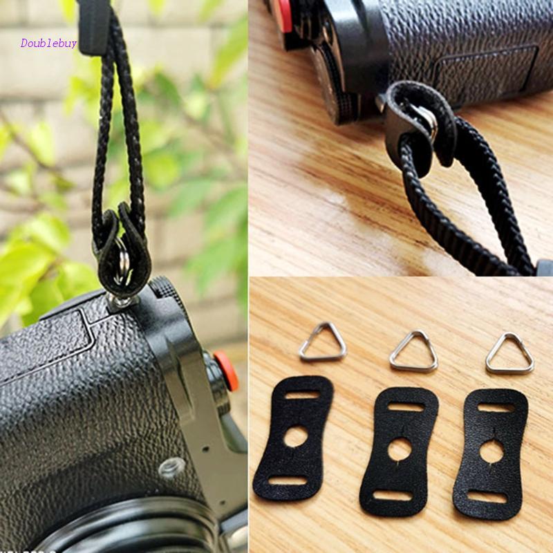 Doublebuy สายคล้องกล้อง แข็งแรง สําหรับอะแดปเตอร์แหวนแยกสามเหลี่ยม พร้อมหนัง PU ป้องกัน 2 ชิ้น