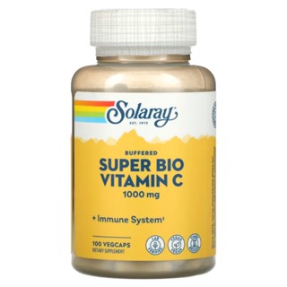 Super Bio Vitamin C 1,000 mg ซุปเปอร์วิตามินซี 1000 มก. บัฟเฟอร์ Buffered  + Bioflavonoid 100 VegCaps , Solaray