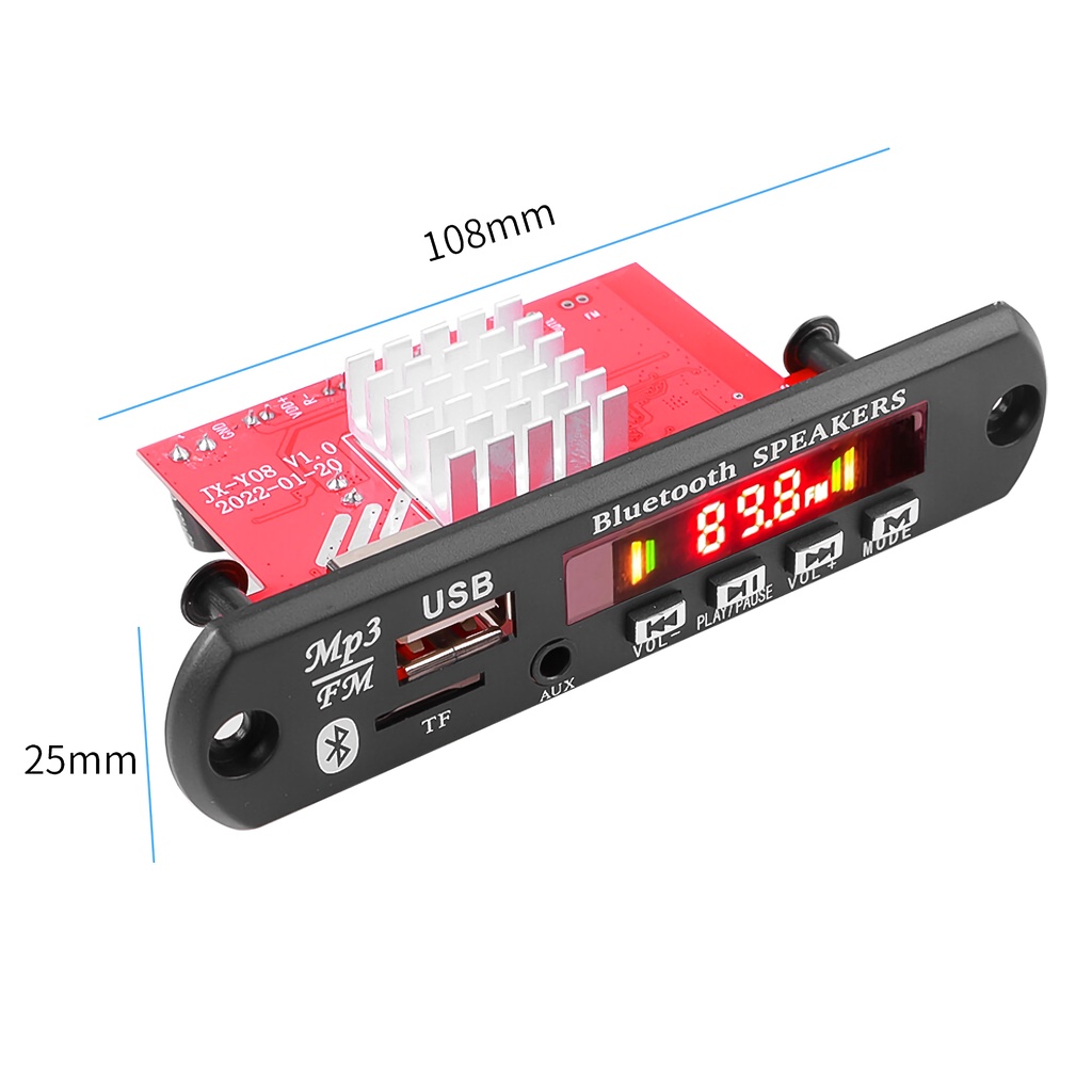 Khstor 2*60/40/20W เครื่องขยายเสียงบลูทูธ 5.0 เครื่องเล่น MP3 WAV ถอดรหัสคณะกรรมการรถวิทยุ FM โมดูลสนับสนุน TF USB AUX