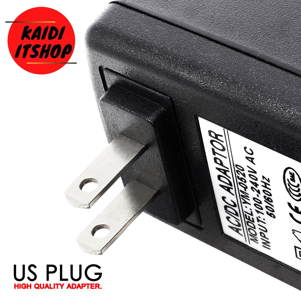 DC5V3A, 6V2A, 9V2A, 12V2A, 15V2A, 13.8V2A, 24V1A ขนาดหัว 5.5 x 2.5 มม. (2.1 มม.ก็สามารถใช้ได้)