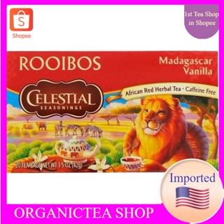 ชา Celestial Seasonings, Rooibos Tea, Madagascar Vanilla, Caffeine Free, 20 Tea Bags💚พร้อมส่ง💜