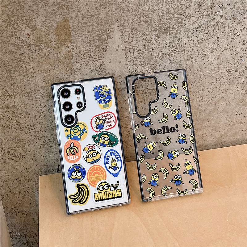 Samsung Galaxy S23 Ultra Plus S24 Ultra S21 S22 Ultra Plus S24+ เคสโทรศัพท์ CASETiFY jointlyMinions สติกเกอร์การ์ตูน INS สไตล์ TPU โปร่งใสกันกระแทกนุ่ม protec Cover