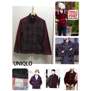 ❄️UNIQL0(FLEECE) เสื้อแจ็คเก็ตผ้าฟลีซ-ซิป(ลายสก็อต) ❄️size M