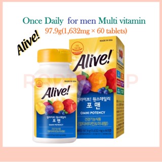 [Alive] Once Daily For Men วิตามินหลายชนิด 97.9 กรัม (1.632 มก. × 60 เม็ด)