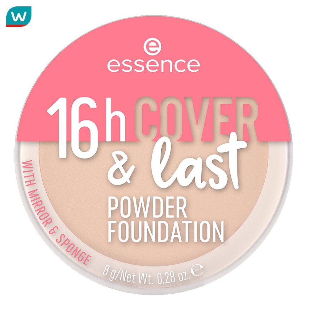 Essence เอสเซนส์ แป้งพัฟ ซิกส์ทีนอาว คัฟเวอร์ แอนด์ ลาส พาวเดอร์ ฟาวเดชั่น 8ก. 10 แมคคาเดเมีย