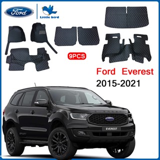 little bird พรมปูพื้นเข้ารูปรถยนต์ Ford Everest ปี2015-2021 9PCS ( หนังแท้PVC 12สี ) พรมปูพื้นรถยนต์ พรมรถยนต์