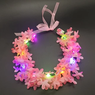 🌺COD🌺ที่คาดผมมีไฟ ที่คาดผมLED ที่คาดผมดอกไม้ สาวนางฟ้าปาร์ตี้ที่คาดผมเรืองแสง