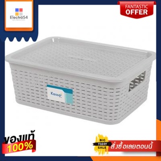 ตะกร้าทรงเหลี่ยมพร้อมฝาปิด Moderny KASSA HOME รุ่น JCJ-3120 ขนาด 41.5 x 29 x 24.2 ซม. สีเทาSquare Basket with Cover Mode