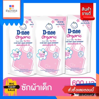 D-Nee(ดีนี่) D-nee Newborn น้ำยาซักผ้าเด็ก กลิ่น Honey Star ชนิดเติม ขนาด 600 มล. (แพ็ค 3) D-nee Newborn Baby Laundry Li