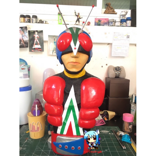คาเมนไรเดอร์ Riderman มาส์คไรเดอร์ Kamen Rider Mask Rider ไอ้มดแดง V4 Bust 1/2.5 vinyl figure model 