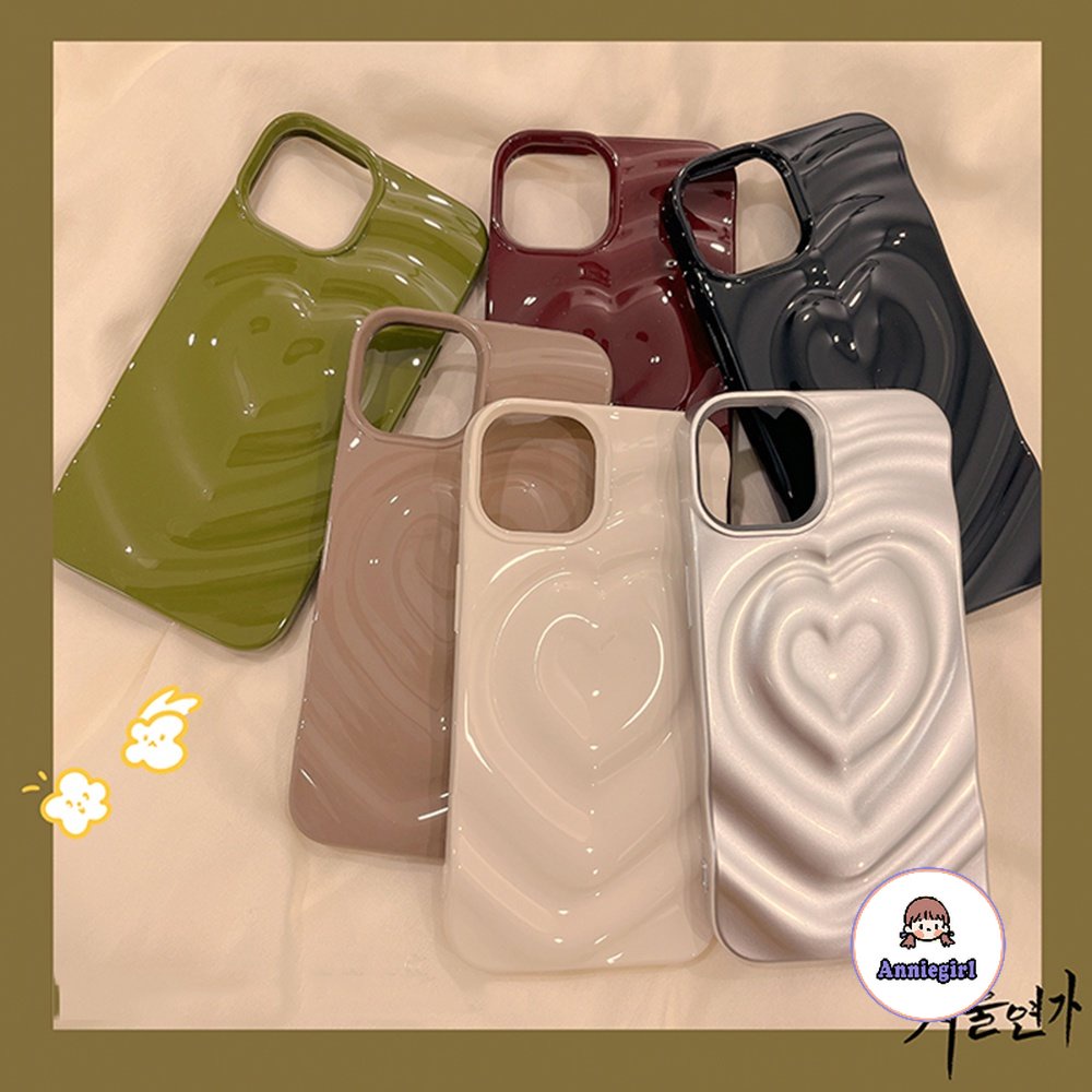 Simple สีทึบหัวใจระลอกน้ํา Smooth เคสโทรศัพท์สําหรับ IPhone 17 11 16 15 14 12 13 Pro Max Dirt ทนกันกระแทกนุ่ม IMD โทรศัพท์ปกหลัง