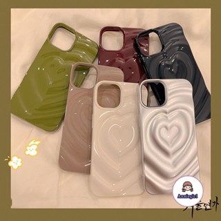 Simple สีทึบหัวใจระลอกน้ํา Smooth เคสโทรศัพท์สําหรับ IPhone 17 11 16 15 14 12 13 Pro Max Dirt ทนกันกระแทกนุ่ม IMD โทรศัพท์ปกหลัง