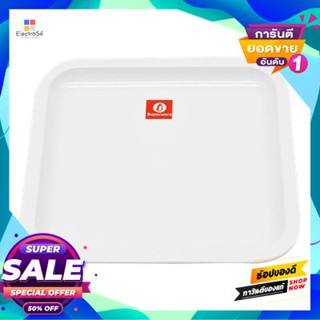 Melamine จานเมลามีนทรงเหลี่ยม Superware รุ่น Premiun Edge P 6116 ขนาด 6.5 นิ้ว สีครีม - ขาวsquare Melamine Plate Superwa