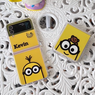 【Minions】เคสโทรศัพท์มือถืออะคริลิค แบบพับได้ กันตก ป้องกัน เรียบง่าย สําหรับ Samsung Galaxy Z Flip3 Zflip4