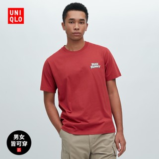 Uniqlo เสื้อยืด ผ้าฝ้าย พิมพ์ลาย สําหรับผู้ชาย และผู้หญิง