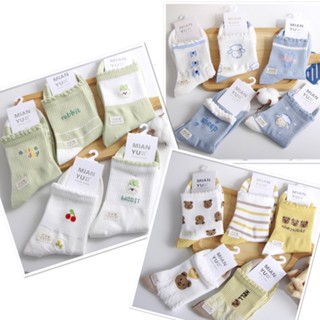 🧦ถุงเท้าเซ็ต 5 คู่ ถุงเท้าข้อกลาง ผ้าหนา ใส่แล้วลายไม่แตก 🚛ส่งไวจากไทย