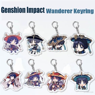 Ag Genshion Impact พวงกุญแจ อะนิเมะ อะคริลิค น่ารัก กระเป๋าจี้การ์ตูน Wanderer พวงกุญแจ ของขวัญ