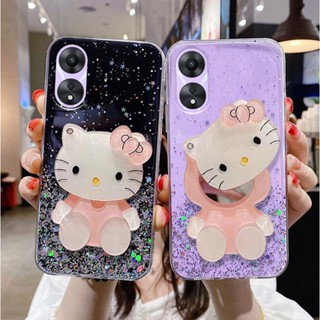 เคสโทรศัพท์ OPPO A78 5G 2023 มือถือแบบนิ่ม ลายกลิตเตอร์ พร้อมกระจกแต่งหน้าในตัว สําหรับ เคส OPPO A78 5G 2023