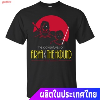 【hot sale】gothic เสื้อยืดลำลอง High Quality Graphics Tee The Adventurer Of Arya The Hound Game Of Thrones Batrobin _07