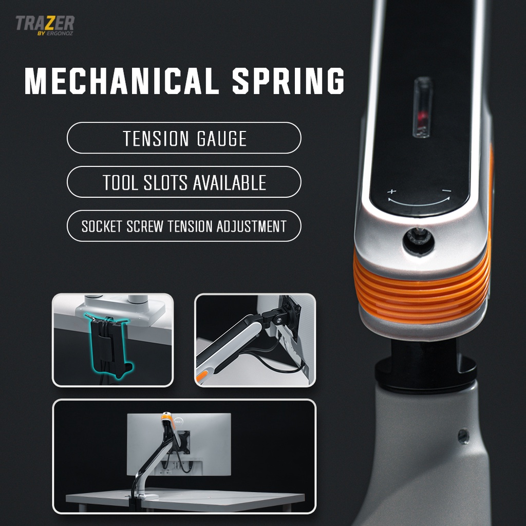 ERGONOZ ของแท้ 100% แขนจับจอ ขาตั้งจอคอมพิวเตอร์ Monitor Arm รุ่น TRAZER สำหรับหน้าจอ 17 - 32 นิ้ว