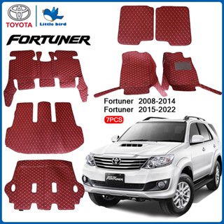 little bird พรมปูพื้นเข้ารูปรถยนต์ Toyota Fortuner 2008-2014 2015-2022 7PCS(หนังแท้PVCมี12สี) พรมปูพื้นรถยนต์ พรมรถยนต์