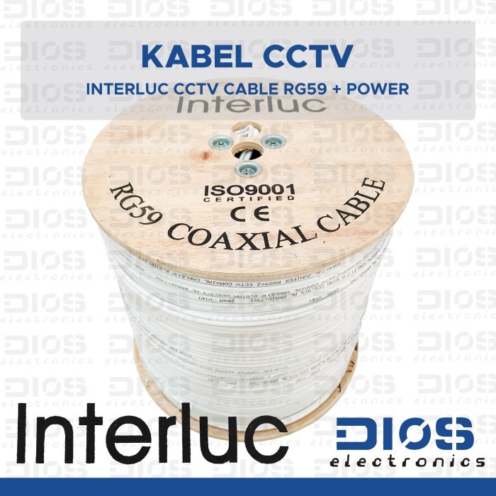 INTERLUC CCTV Cable RG59+Power 75 Ohm Coaxial Cable (เมตร/ม้วน)