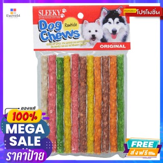 Sleeky(สลิคกี้) สลิคกี้ ด็อกชิวส์ หนังบดแท่ง ขนาด 5 นิ้ว บรรจุ 11 ชิ้น 90 ก. Sleeky Dog Chews, size 5 inches, 11 pieces,