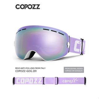 COPOZZ mens and womens large spherical ski goggles double-layer anti-fog ski goggles ski supplies equipment card myopia PTZW