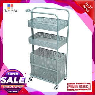 3-TIER ชั้นวางของ 3 ชั้น มีล้อ STACKO GRACE 40X24X85 ซม. สีเขียว3-TIER UTILITY CART STACKO GRACE 40X24X85CM GREEN