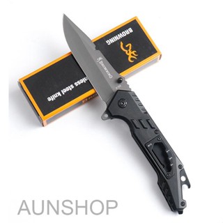 B38 มีดพับBROWNING F168 Outdoor Folding Knife มีดพับ มีดแคมป์ปิ้ง อุปกรณ์ยุทธวิธี EDC