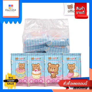 Kuma(คุมะ) Kuma (คุมะ) กระดาษทิชชู่เปียก รุ่นพกพา บรรจุ 20 แผ่น Kuma (Kuma) wet tissue, portable model, contains 20 shee