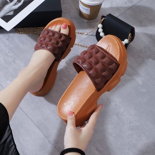 KOVO-8893 # Summer New Women's Sports Platform Slippers Casual Slides Black Green Pink