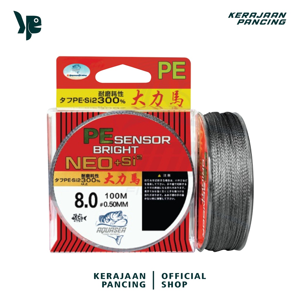 FISHING KINGDOM - สายตกปลาเซ็นเซอร์ PE 100 เมตร สายตกปลาวัสดุ PE สีเทา