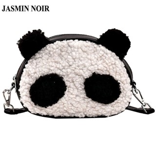 Jasmin NOIR กระเป๋าสะพายไหล่ สะพายข้าง ขนเฟอร์ ลายแพนด้าน่ารัก สําหรับผู้หญิง