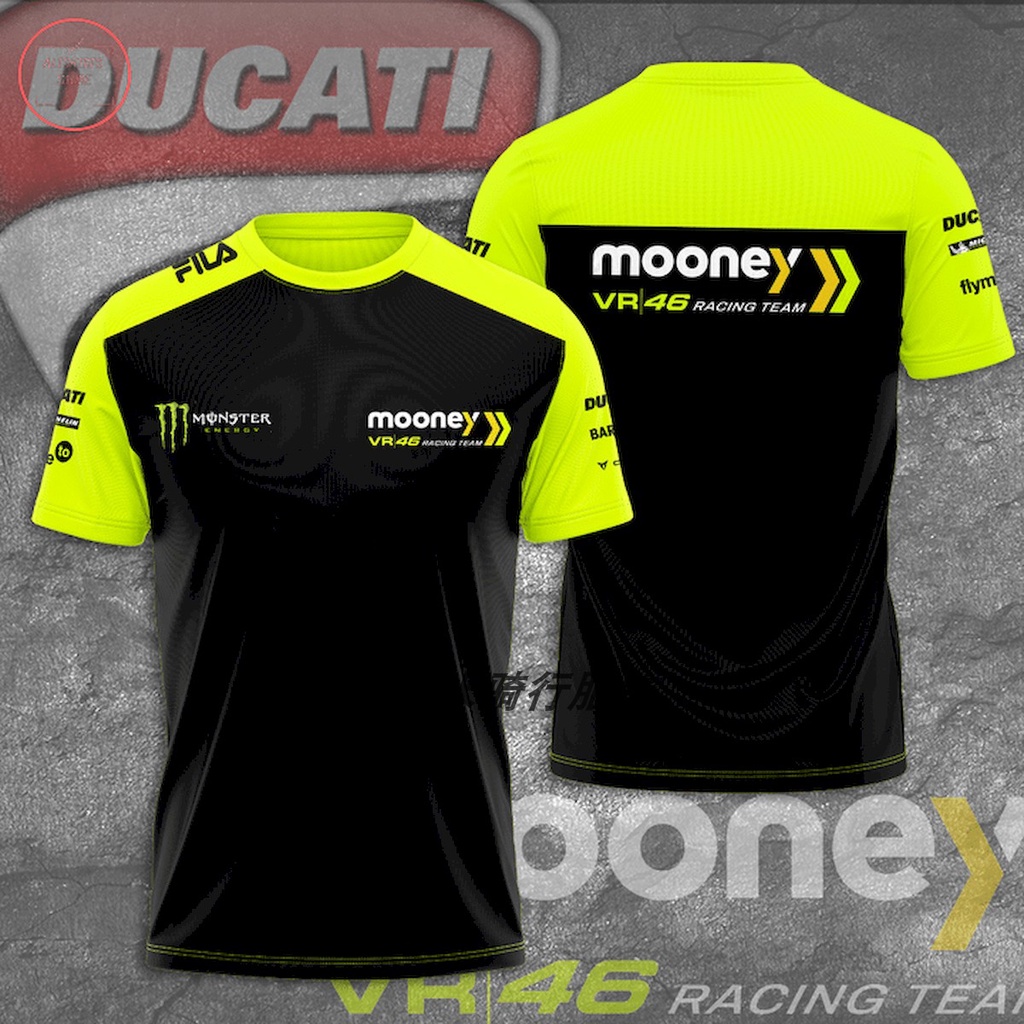 MOONEY VR46 Racing Team Quick-Drying Breathable Mesh เสื้อยืดรถจักรยานยนต์ Club ที่กําหนดเองชุดทีม F