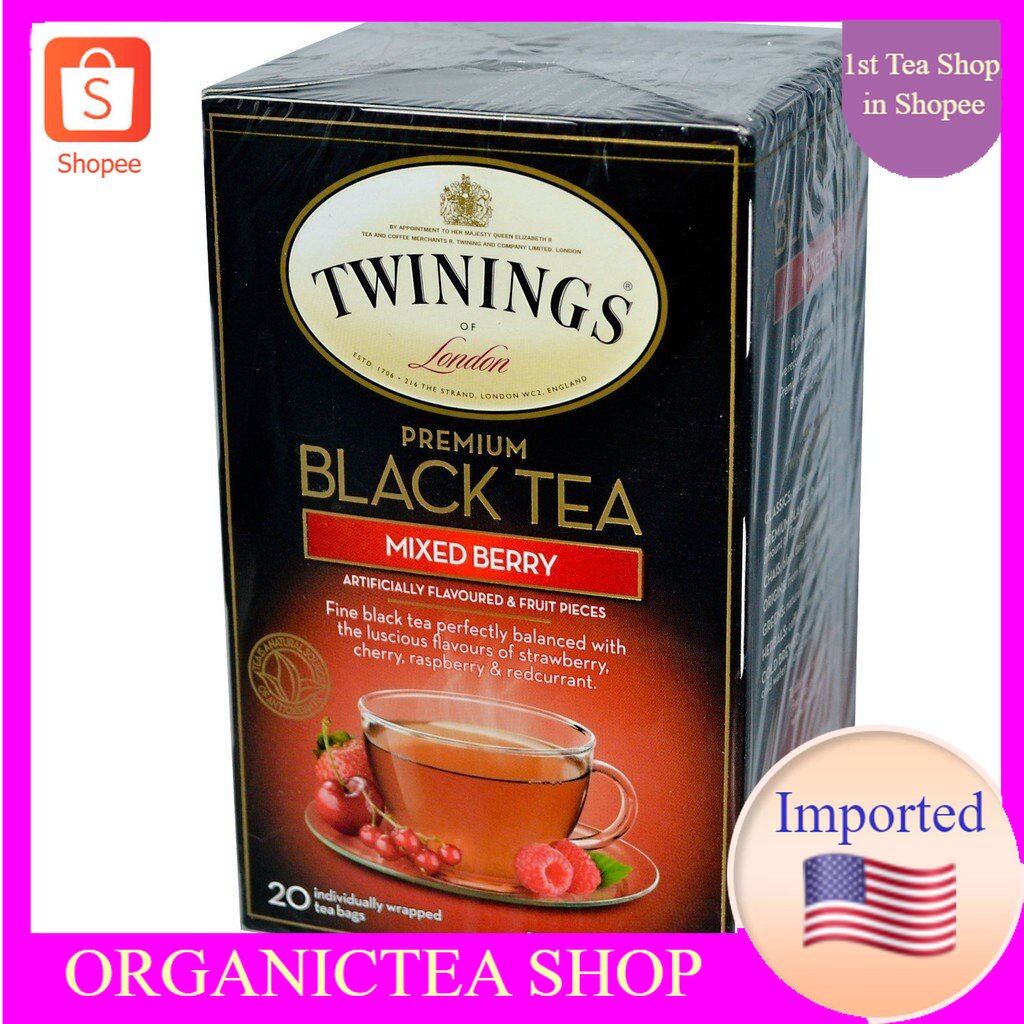 Twinings, Premium Black Tea, Mixed Berry, 20 Tea Bags,