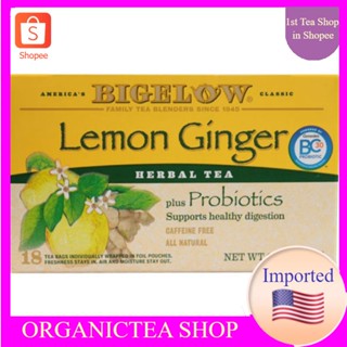 Bigelow Tea Herbal Tea Plus Probiotics Lemon Ginger18 Tea Bags