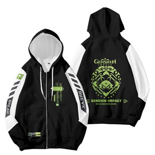 ใหม่ เสื้อกันหนาว เสื้อแจ็กเก็ตแขนยาว มีฮู้ด พิมพ์ลายการ์ตูนอนิเมะ Genshin Impact Collei 3D มีซิป ทรงหลวม สไตล์ญี่ปุ่น แฟชั่นสําหรับผู้ชาย และผู้หญิง