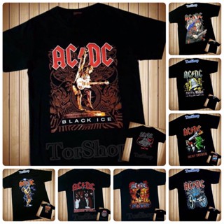 เสื้อยืดพิมพ์ลาย เสื้อวง ACDC ไม่มีตะเข็บข้างลำตัว