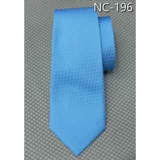 เน็คไทล์ผ้าไหมยกดอก สีฟ้า รหัส NC-196