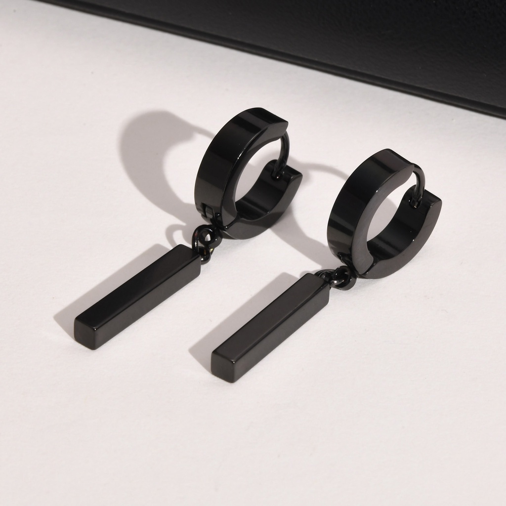 Vnox ต่างหูห่วง สเตนเลส ทรงเรขาคณิต สไตล์พังก์ ใช้แล้วไม่แพ้ เครื่องประดับแฟชั่น สําหรับผู้ชาย - รูปที่ 2