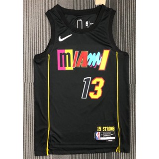 ขายดี เสื้อกีฬาบาสเก็ตบอล NBA jersey Miami Heat 13# ADEBAYO city edition สีดํา 75th KDfnmc89PJgfjm60 2022