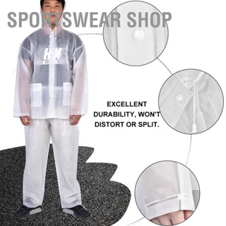 Sportswear Shop  เสื้อกันฝน EVA แบบแฟชั่น Unisex ชุดกันฝนโปร่งใส Outdoor Clear Rain Coat Pants