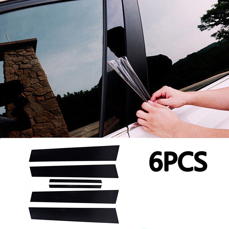 6 ชิ้นรถประตูหน้าต่างคอลัมน์ B เสาโพสต์สติกเกอร์สําหรับ Honda Civic 2006-2011 Center Trim