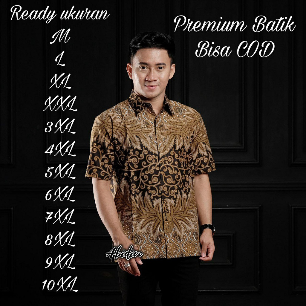 KEMEJA ใหม่ล่าสุดผู้ชายแขนสั้น Batik เสื้อ Sidoluhur Batik Gold สี MAS เสื้อเชิ้ตแขนสั้นผู้ชาย ML XL
