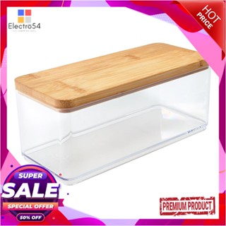 CLEAR กล่องใสฝาไม้ STACKO MOKU BB01131 9x14x5 ซม.CLEAR BOX WITH WOODEN LID STACKO MOKU BB01131 9X14X5CM