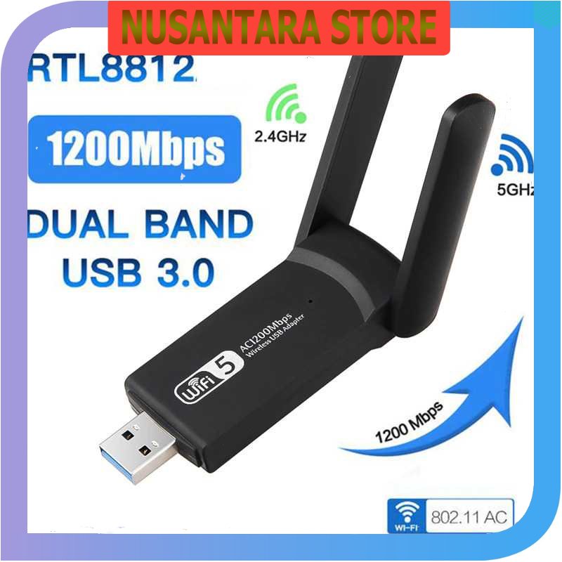 NUSTARA STORE - ICANING USB WiFi Transmitter Dongle Adapter 802.11ac 1200Mbps - AC1200