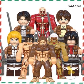 ฟิกเกอร์ตัวต่อโมเดล อนิเมะ Attack On Titan Nano ขนาดเล็ก ของเล่นสําหรับเด็ก